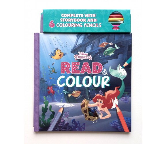 Disney Princess Ariel Read & Colour - With 6 Colouring Pencils